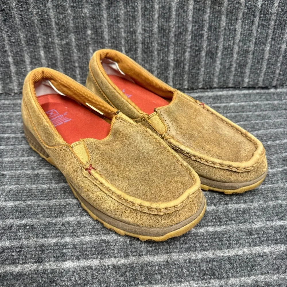 Twisted X Driving Loafers 7.5 Tan Excellent WXC0004 Western Moc Toe (WXC0004)